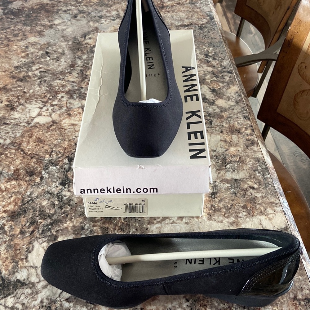 Anne Klein black wisher 2 wedge shoe